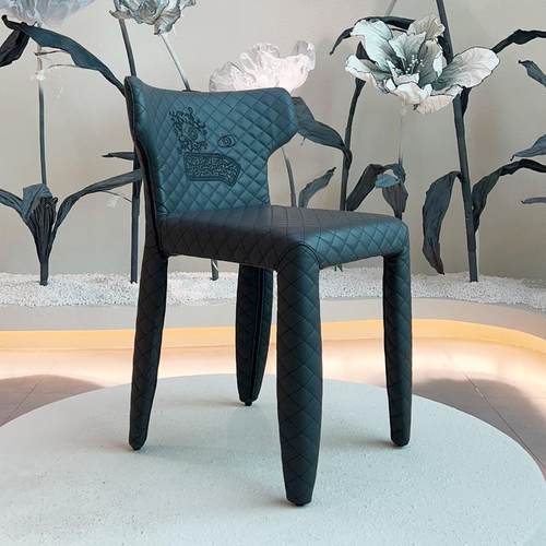 意式极简家用餐椅网红椅北欧设计师样板间椅子现代简约创意怪兽椅