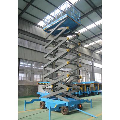 龙豪供应4-18米四轮移动剪叉式液压升降机高空作业升降平台车