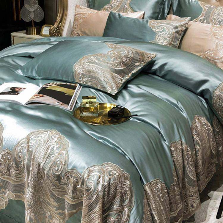 法式120支真丝棉进口蕾丝四件套欧式埃及长绒棉样板房裸睡1.8床品