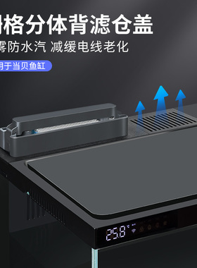当贝智能鱼缸背滤仓盖改装散热滴流盒加高水泵移位过滤材升级配件