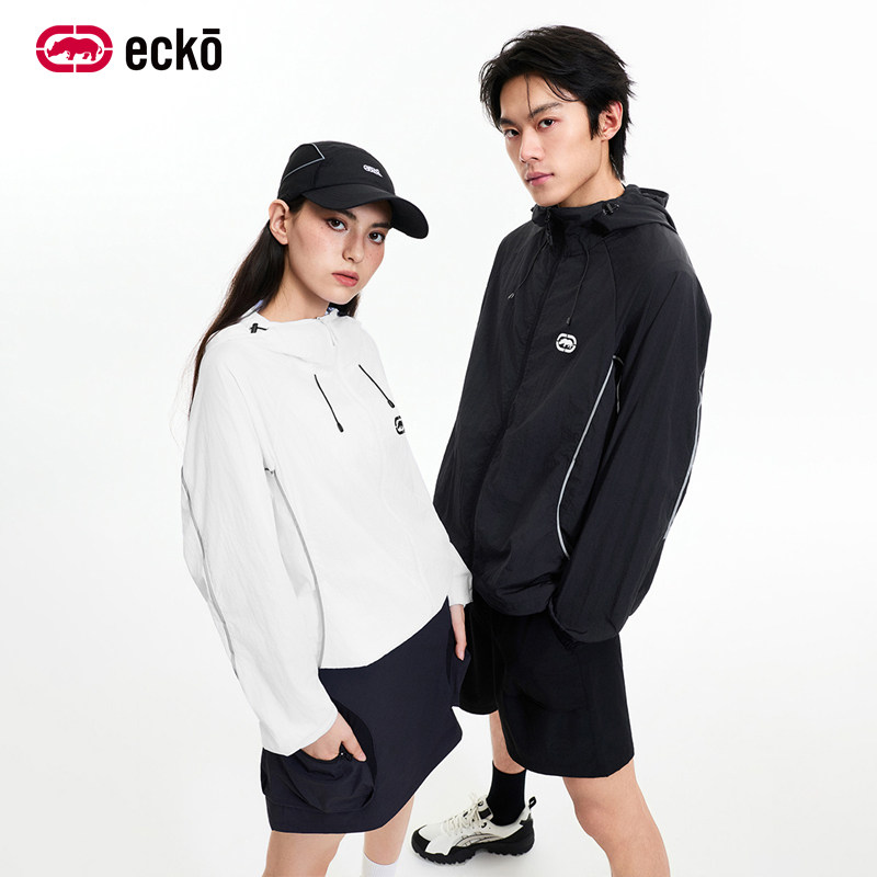 ecko红犀牛连帽情侣装拉链防晒衣