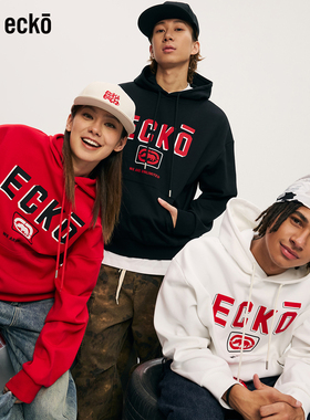 ecko红犀牛  印花连帽重磅长袖学生情侣卫衣2025秋季新款男女外套