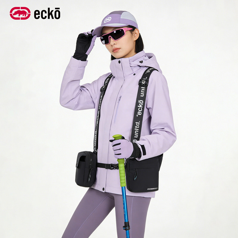 ecko红犀牛  字母肩带多功能大容量登山双肩包2026春季新款马甲包
