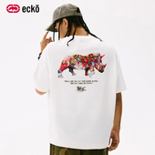 涂鸦男士 白色短袖 t恤2025新款 ecko红犀牛 夏季 青少年黑色圆领上衣
