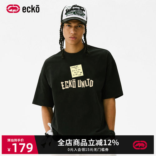 ecko红犀牛字母印花宽松短袖t恤