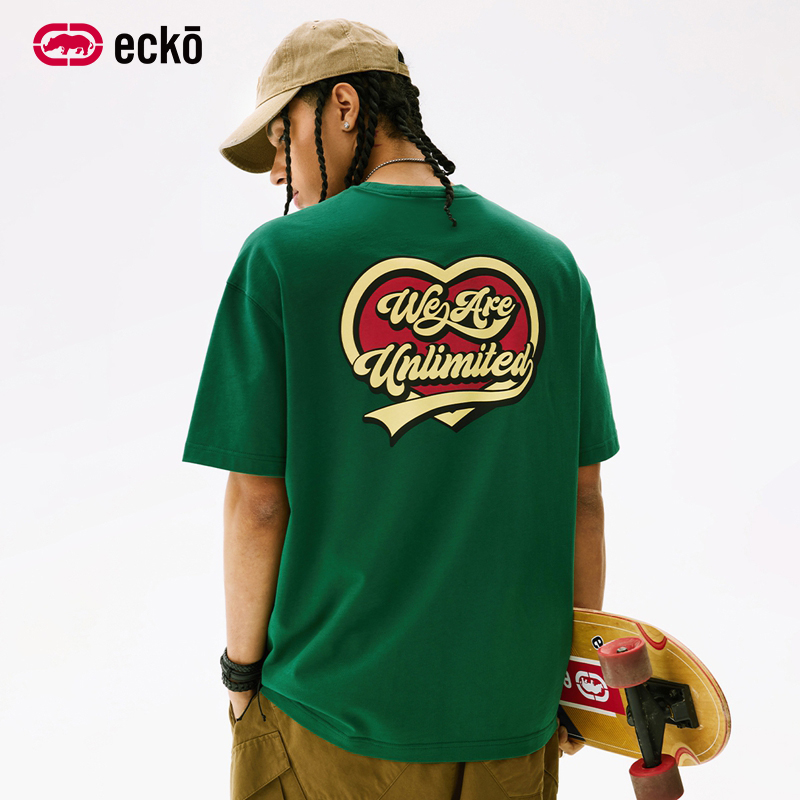 ecko红犀牛凉感全棉情侣短袖t恤