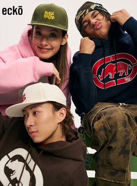 ecko红犀牛  贴布刺绣连帽重磅多巴胺卫衣男女款2025秋季新款外套