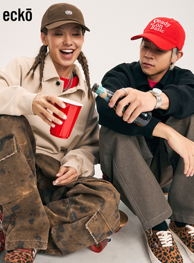 ecko红犀牛  polo领美式学院风长袖卫衣男女2025秋季新款套头上衣