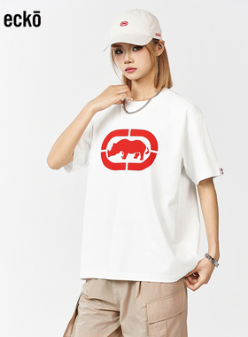 ecko红犀牛 美式潮流凉感速干男女短袖t恤衫2025新款夏季圆领上衣