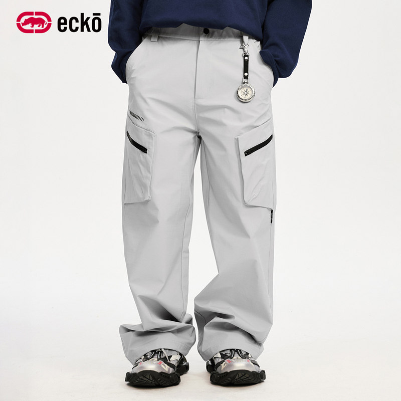 ecko红犀牛  户外机能徒步登山拉链休闲裤2025冬季新款男女长裤子