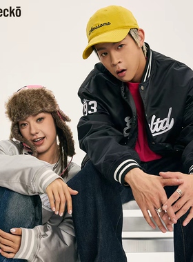 ecko红犀牛 美式复古棒球服夹克男女2025冬季新款青少年厚款外套