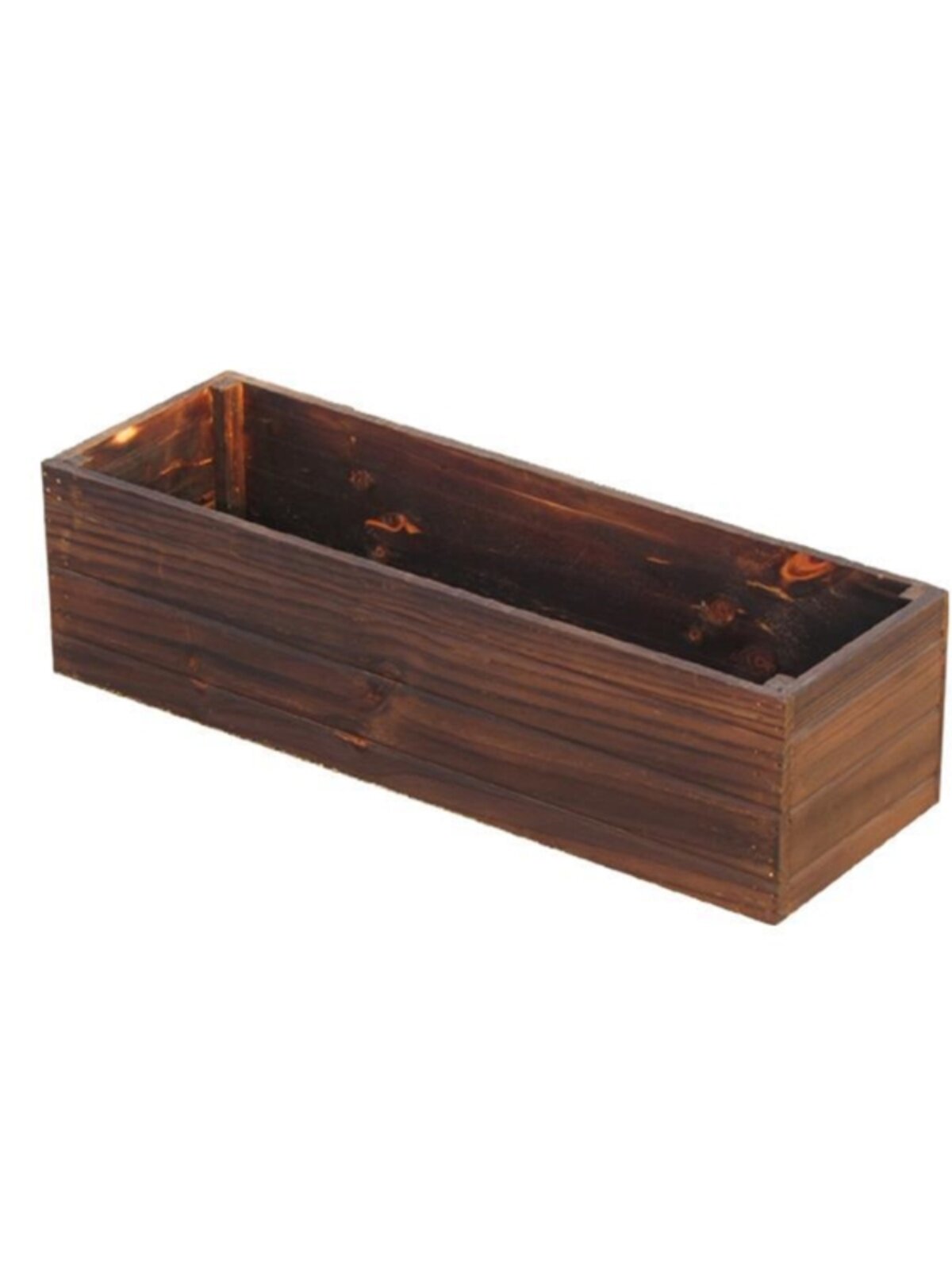 室外防腐木花箱长方形阳台种菜盆碳化木原木色户外实木多肉花槽