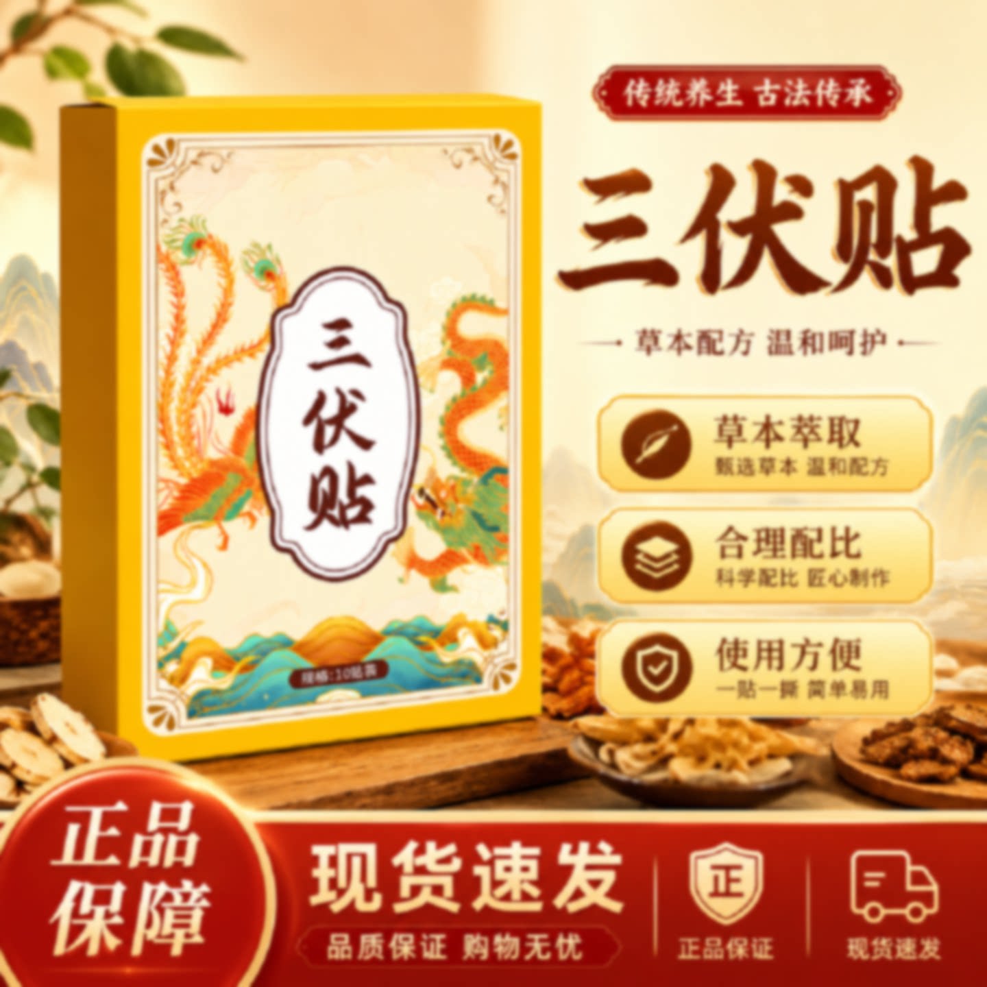 三伏贴正品官方旗舰店夏季颈椎后背肩腰椎大小腿关节部位艾灸贴旗