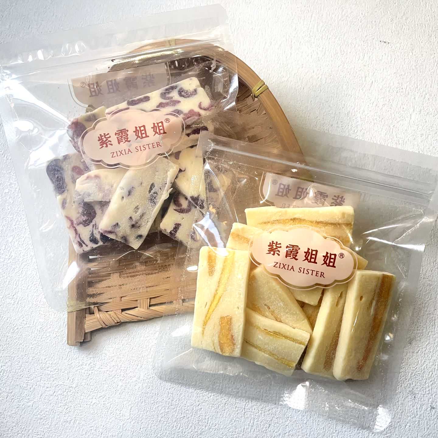 紫霞姐姐芒果奶糕果条软软糯糯蔓越莓奶糕下午茶糕点心小包装零食
