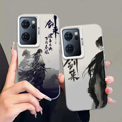 适用oppoReno7手机壳Reno7pro新款opporone7Pro全包防摔reon75G系列彩银IMD剑来外壳opp0pp0ppor保护套5G男款