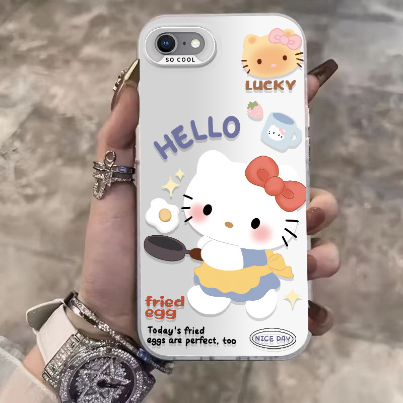 适用苹果6s/7/8plus手机壳新款iphoneXSmax 煎蛋猫咪XR保护套11/12防摔全包13pro/14plus高级感15promax可爱