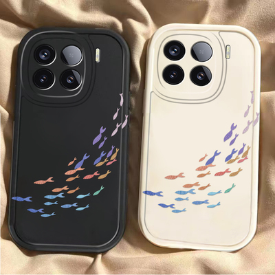 彩色鱼群适用于小米17/15手机壳全包防摔note15/14/13/12pro红米k90/80/70至尊60卡通小众turbo4女硅胶保护套