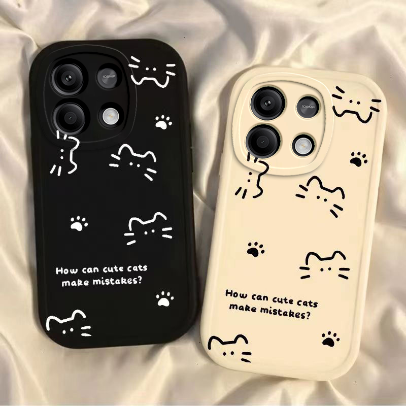 适用红米note13手机壳redminote13pro+小米新款硅胶nt5G套pro+线条猫咪por十redmi软13rpro女13r可爱nont外壳