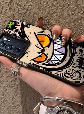 适用oppoReno6手机壳Reno6pro新款opopreno65G全包防摔外壳reon6opp0pp0pporeno6保护套5G元气壳呲牙耿鬼男款