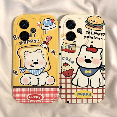 适用iqooz9turbo手机壳z8新款vivoiqooz7汉堡吐司小狗iqooz6全包防摔ipooz5x/z3硅胶icoou3xU5外壳iqooz1x女