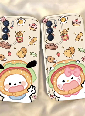 适用OPPOReno6手机壳OPPO新款Reno6Pro+套OPPOReon6Pro可爱汉堡KT猫硅胶OPPORone全包OPP0PP0PPO防摔Ren06女