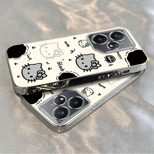 真我neo7手机壳realmeGTneo5/6se可爱kt猫gt5pro电镀Neo3/2全包防摔GT2大师探索版gtnoe2T高级oppo外壳gt2pro