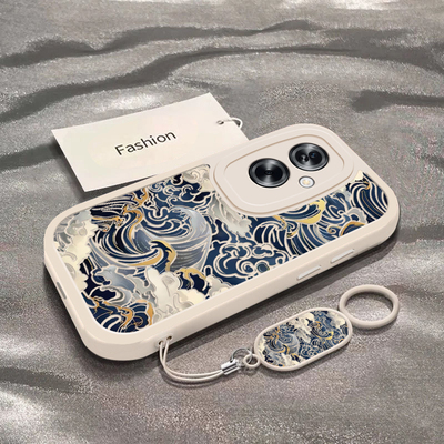 适用oppoa2/a3pro手机壳a58新款a93s浮世绘海浪opopa96硅胶A575G外壳a11x个性a32全包防摔a72套a35男a91软a83