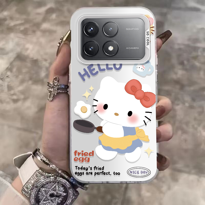 红米K70手机壳新款RedmiK60至尊版搞怪可爱小米k50pro硅胶外壳k60e全包防摔k40s男女k30煎蛋kt猫turbo3高级感