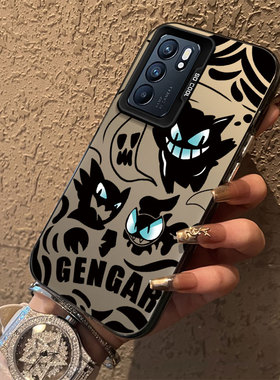 适用oppoReno6手机壳Reno6pro新款opopreno65G全包防摔外壳reon6opp0pp0pporeno6保护套5G元气壳黑耿鬼男创意