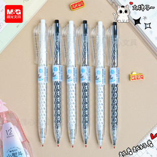 晨光水滴笔按动0.5速干ST黑笔头作业神器学生用办公顺滑AGPK8501