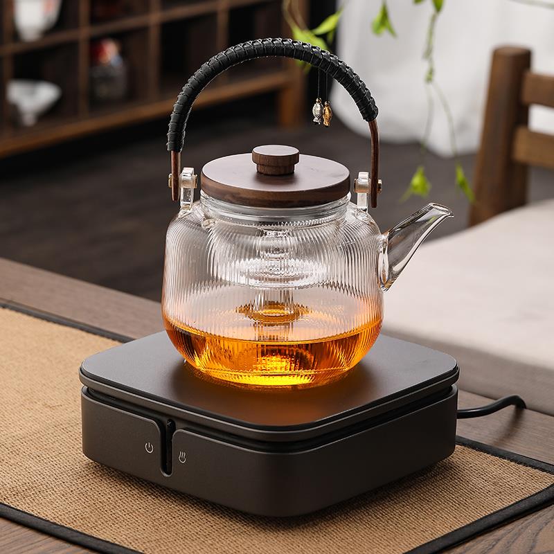 花茶具套装电陶炉煮茶器保温茶炉养生烧水壶玻璃提梁蒸汽茶壶家用