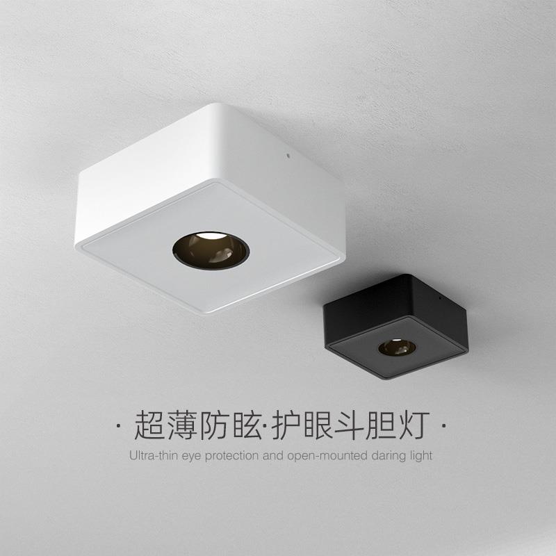 爱斯兰led明装筒灯射灯超薄斗胆灯客厅无主灯走廊过道玄关吸顶灯