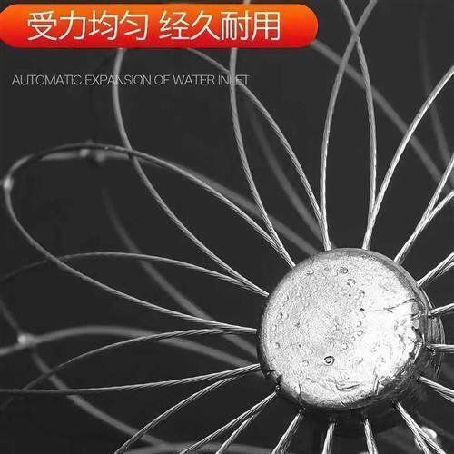 新款垂钓钓螃蟹笼毛蟹套大闸蟹河蟹钩海蟹圈钢丝自动开合笼鱼笼