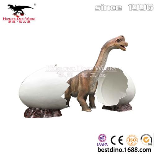 仿真腕龙破壳而出场景组图大型游乐园景区美陈引流产品源头