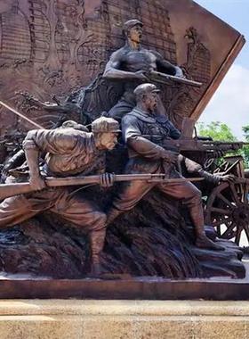 雕塑定制锻铜浮雕壁画骑马人物将大型玻璃钢不锈钢铸铜雕塑