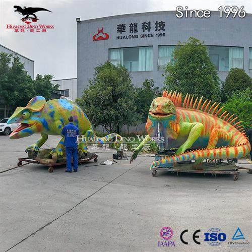 大型仿真稀有动物多彩变色龙模型机械电动制作美陈摆件源头