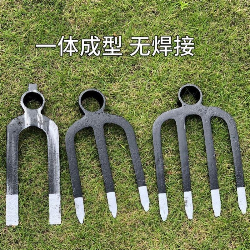 加厚铁耙子钢耙钉耙花园种菜翻土松土耙农具三四齿耙开荒翻地锄头