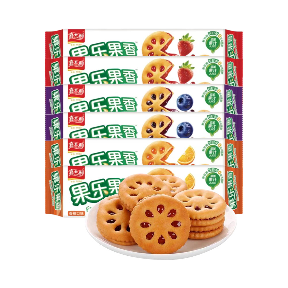 嘉士利果乐果香果酱夹心饼干香橙蓝莓草莓 93g