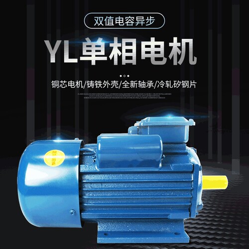 工厂店质量有保障双电容单相电机220V 0.75KW4极全铜足功率大马力