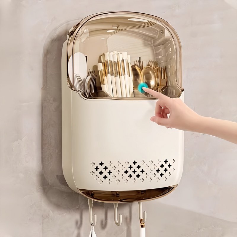 筷子收纳盒家用高档2026新款筷笼厨房置物沥水架勺子筷子筒壁挂式,餐饮具,餐具笼/架,淘宝优惠券,粉丝福利购,淘宝优惠卷
