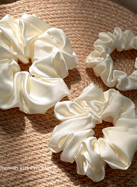 法式~绸缎ins大肠发圈少女感气质甜美女秋冬扎头皮筋发绳韩国发饰