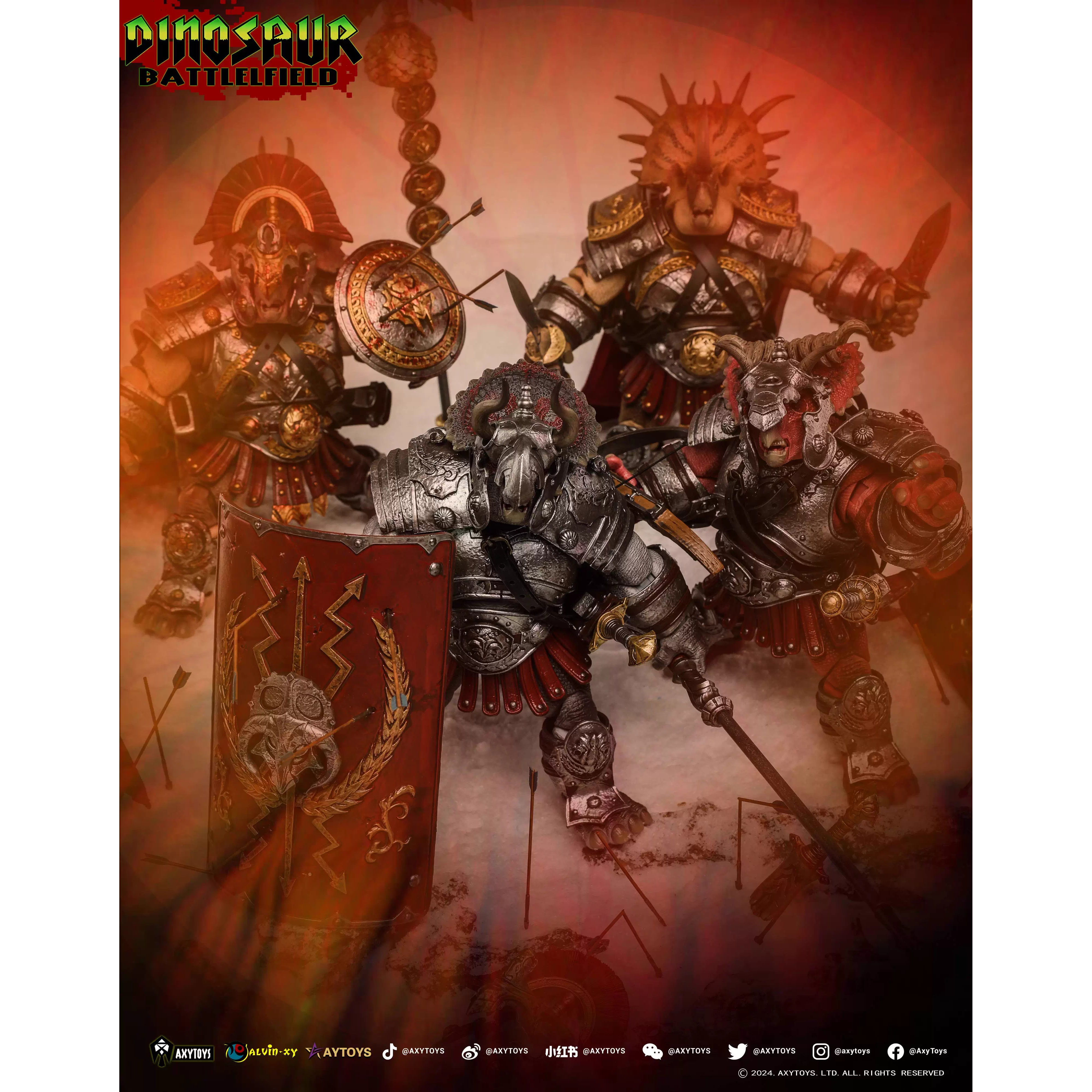 AXYTOYS 恐龙战场角龙 1/12 可动人偶手办 AXY-011