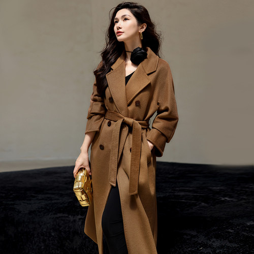 悦戎高端带里衬100纯山羊绒大衣