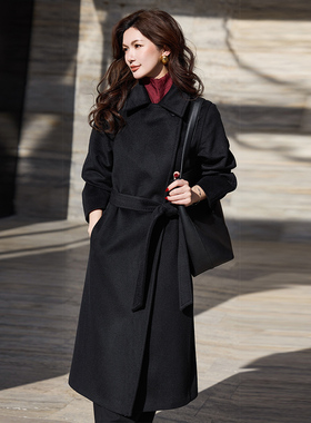 悦戎2025秋冬新款正肩修身款Manuela纯山羊绒大衣气质显瘦中长款