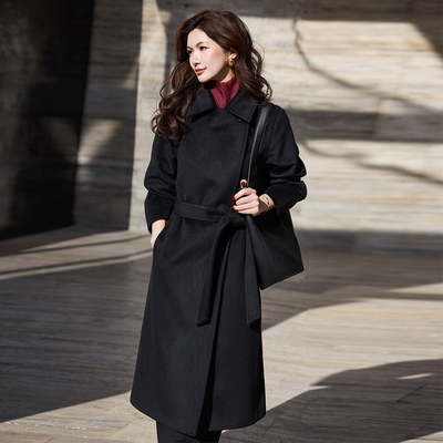 悦戎2026秋冬新款正肩修身款Manuela纯山羊绒大衣气质显瘦中长款