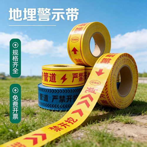 地埋警示带电力供水光缆热力地下管线编制探测金属燃气PE下有电缆