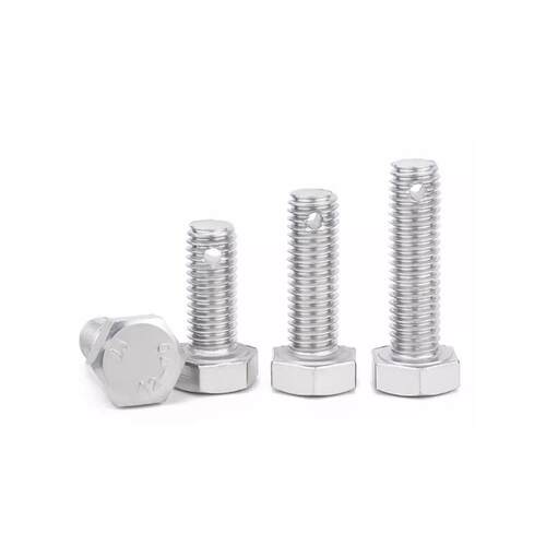 304不锈钢带孔外六角螺丝钉打孔螺栓M3M4M5*20x22x25x30x35/40-60