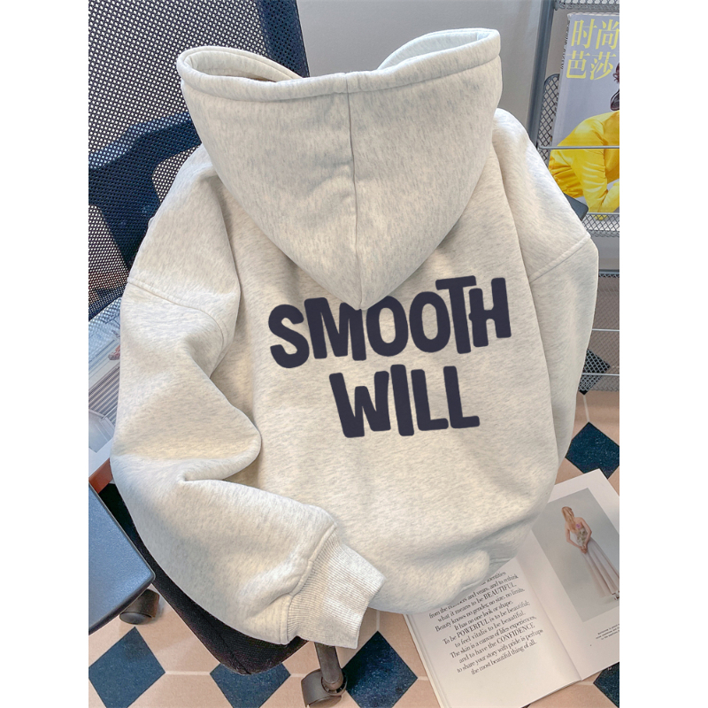 大码300斤美式字母印花连帽卫衣