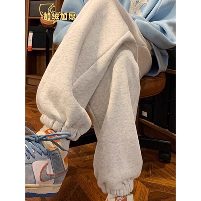 特大码300斤加绒卫裤男女装