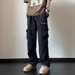 特大码300斤多口袋工装裤男女春秋机能阔腿美式vibe街头休闲长裤2